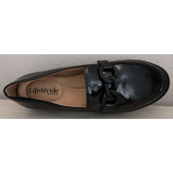 LifeStride I9420S1002 Women's Sz 7.5M Black Patent Leather London 2 Loafers - Picture 6 of 12